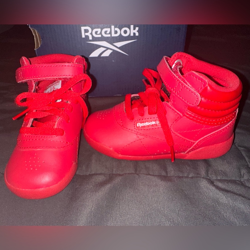 Red Toddler Reebok Freestyle High; Sz. 7
